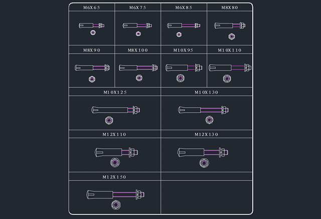 膨胀螺栓CAD图纸